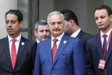 Le maréchal Khalifa Haftar à Paris le 29 mai 2018