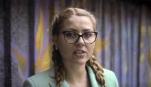 Capture d'image de la chaîne TVN le 7 octobre 2018 montrant la journaliste bulgare Viktoria Mirnova