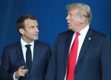 Emmanuel Macron (g) et Donald Trump (d) à Bruxelles, le 11 juillet 2018