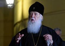 Le patriarche Filaret de l'Eglise orthodoxe ukrainienne, qui vient d'être reconnue indépendante par le Patriarcat de Constantinople. Le 11 octobre 2018 à Kiev.