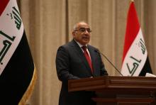Le nouveau Premier ministre irakien Adel Abdel Mahdi devant le Parlement, le 24 octobre 2018 à Bagdad