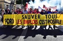 Manifestation pour la sauvegarde des emplois de l'usine Ford de Blanquefort, à Bordeaux, le 25 octobre 2018