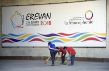 Préparatifs du 17e Sommet de la Francophonie à Erevan, le 6 octobre 2018.