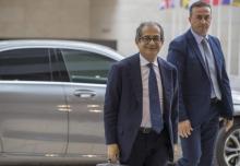Le ministre italien des Finances, Giovanni Tria, à son arrivée à la réunion de l'Eurogroupe à Luxembourg, le 1er octobre 2018