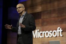 Le patron de Microsoft Satya Nadella, lors de l'assemblée annuelle des actionnaires à Bellevue, dans l'Etat de Washington, le 29 novembre 2017