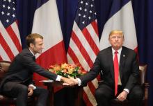 Le président français Emmanuel Macron et son homologue américain Donald Trump le 24 septembre 2018 à New York