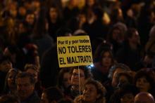Rassemblement contre les violences faites aux femmes, le 25 novembre 2017 à Madrid, en Espagne