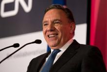 François Legault, nouveau Premier ministre du Québec, photographié ici lors d'une conférence à Montréal, le 28 septembre 2018, avant sa victoire aux élections législatives québécoises.