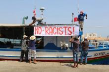Des pêcheurs tunisiens mobilisés contre le navire anti-migrants C-star, affrêté par des militants d'
