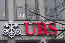 Le logo d'UBS, photographié à Zurich en Suisse le 22 janvier 2018