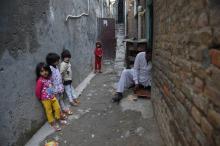 Des enfants dans un quartier chrétien d'Islamabad le 31 octobre 2018