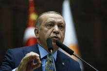Le président turc Recep Tayyip Erdogan devant les parlementaires de son parti le 23 octobre 2018 à Ankara (photo transmise par la présidence turque)