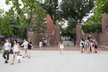 L'entrée de l'université d'Harvard, à Cambridge dans le Massachusetts, le 30 août 2018