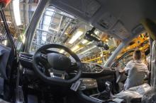 A l'usine Sochaux de PSA en 2014. Le groupe automobile détient 46,3% de Faurecia