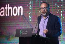Jimmy Wales, le fondateur de Wikipédia, le 31 juillet 2018 à Djeddah, en Arabie saoudite