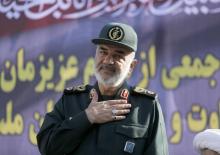 Le numéro deux des Gardiens de la Révolution iraniens, le général de brigade Hossein Salami, lors d'une cérémonie en honneur des victimes de l'attentat d'Ahvaz, le 24 septembre 2018