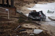La carcasse du véhicule dans lequel deux victimes ont été découvertes sur la de Roquebrune-sur-Argens le 11 octobre 2018