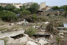 Des débris laissés par les inondations sur l'île de Majorque, aux Baléares, le 10 octobre 2018