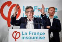 Jean-Luc Mélenchon donne une conférence au siège de LFI à Paris, le 19 octobre 2018