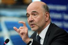 Le commissaire européen aux Affaires économiques, Pierre Moscovici, donne une conférence de presse le 23 octobre 2018 à Strasbourg