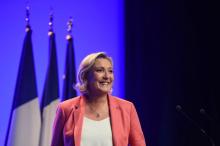 La présidente du Rassemblement national (RN, ex FN) Marine Le Pen à Mantes-la-Ville le 23 septembre 2018