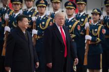 Les présidents américain Donald Trump et chinois Xi Jinping le 7 novembre 2017 à Pékin