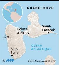Carte de localisation de Saint-François en Guadeloupe où 5 adultes et un enfant sont morts dans un incendie dans la nuit de mardi à mercredi