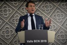 Manuel Valls lors du conférence de presse à Barcelone, le 26 septembre 2018