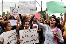 Des Marocaines manifestent contre le harcèlement sexuel à Casablanca, la capitale économique du Maroc, le 23 août 2017