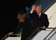 Le président américain Donald Trump et Melania Trump à leur arrivée à l'aéroport d'Orly, le 9 novembre 2018