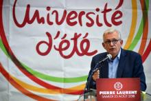 Le secrétaire national du Parti communiste, Pierre Laurent, le 25 août 2018 à Angers