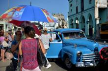 Cuba s'apprête à reconnaître le marché et la propriété privée comme des composantes de son économie socialiste Ci-contre une rue de La Havane le 18 juin 2018