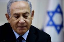 Le Premier ministre israélien Benjamin Netanyahu participe à une réunion hebdomadaire du cabinet à Jérusalem, le , 28 octobre 2018