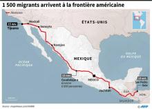 Des migrants de la caravane arrivent à Tijuana, au Mexique, le 15 novembre 2018