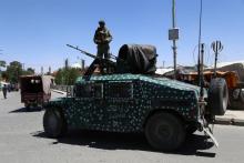 Une patrouille de l'armée afghane à Ghazni le 14 août 2018