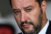 Le vice-Premier ministre italien, Matteo Salvini, le 14 novembre 2018 à l'aéroport de Pratica di Mare au sud de Rome