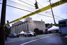 La synagogue "Tree of Life" à Pittsburgh, où une tuerie antisémite a fait onze morts le 27 octobre 2018