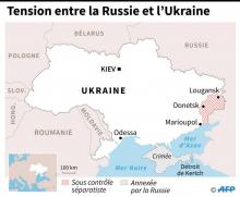 Carte de l'Ukraine localisant le détroit de Kertch