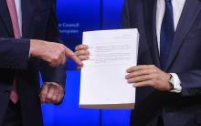 Le projet d'accord sur le Brexit présenté à Bruxelles, le 15 novembre 2018
