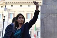La maire de Rome Virginia Raggi à Rome, le 12 octobre 2017