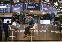 Des tradeurs au New York Stock Exchange, le 7 novembre 2018