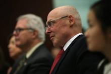 Former US Secretary of the Treasury Henry Paulson -- shown on January 29, 2015 -- warned that decades of US-China economic integration appeared to be going into reverse