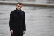 Emmanuel Macron à la cérémonie commémorant l'Armistice sous l'Arc de Triomphe à Paris, le 11 novembre 2018