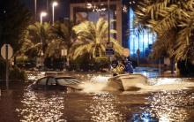 Photo des inondations dans la capitale du Koweït, causées par des pluies torrentielles, prise le 14 novembre 2018