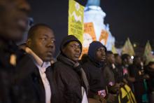 Manifestation de migrants à Paris, le 18 décembre 2018 pour réclamer de meilleures conditions d'accueil pour les demandeurs d'asile