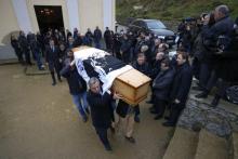 Obsèques de l'autonomiste corse Edmond Simeoni à Lozzi, en Haute-Corse, le 17 décembre 2018