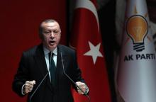 Le président turc Recep Erdogan prononce un discours le 6 décembre 2018 au siège de son parti