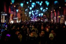 La Fête des Lumières dans les rues de Lyon, le 6 décembre 2018