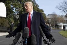 Donald Trump parle aux journalistes à la Maison Blanche le 8 décembre 2018 et annonce le départ de John Kelly, son plus proche conseiller