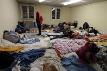 Des immigrés passent la nuit dans les locaux d'une association, le 20 novembre 2018 à Bayonne